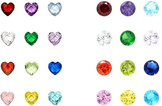 Birthstone Charms - 96Pcs 5mm Birthday Crystal Charms for Glass Living Floating Memory Locket Bracelet Pendant Necklace