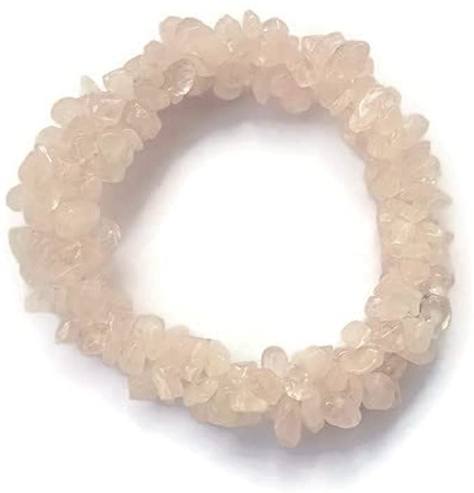 Rose Quartz Bracelet, Natural Rose Quartz Nuggets Rope 7 Inch Stretchable bracelet,Healing Bracelets, Stretchy, January Birthstone
