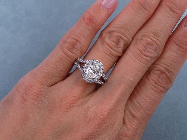engagement ring with a diamond