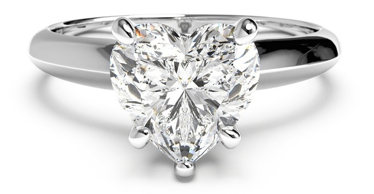 heart shaped diamond on a ring