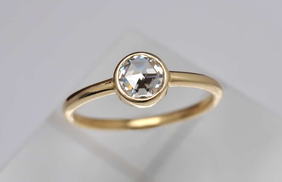 rose cut diamond gold ring