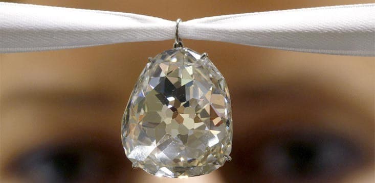 closeup on the Sancy diamond 