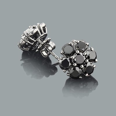 men's earrings featuring black diamonds that can also be worn as a single