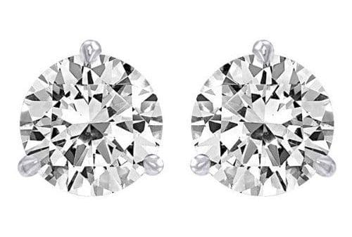 pair of white diamond stud earrings