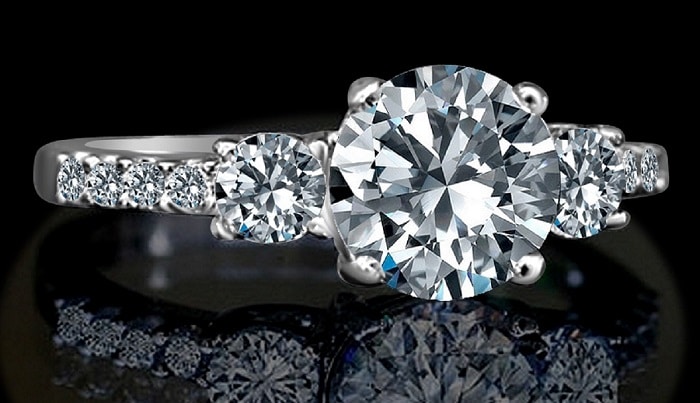 Simulated diamond engagement ring