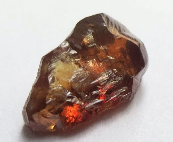 Reddish-Brown Diamond with Firey Glow