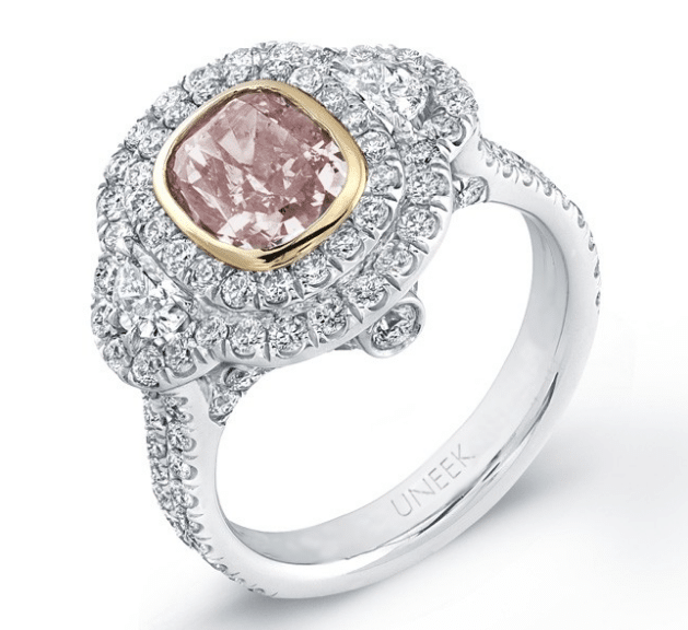 Pink Cushion Diamond Ring