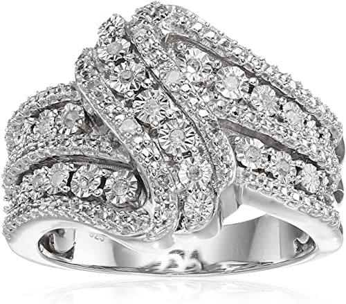 Amazon Collection Classic Twist with White Diamond Sterling Silver Ring