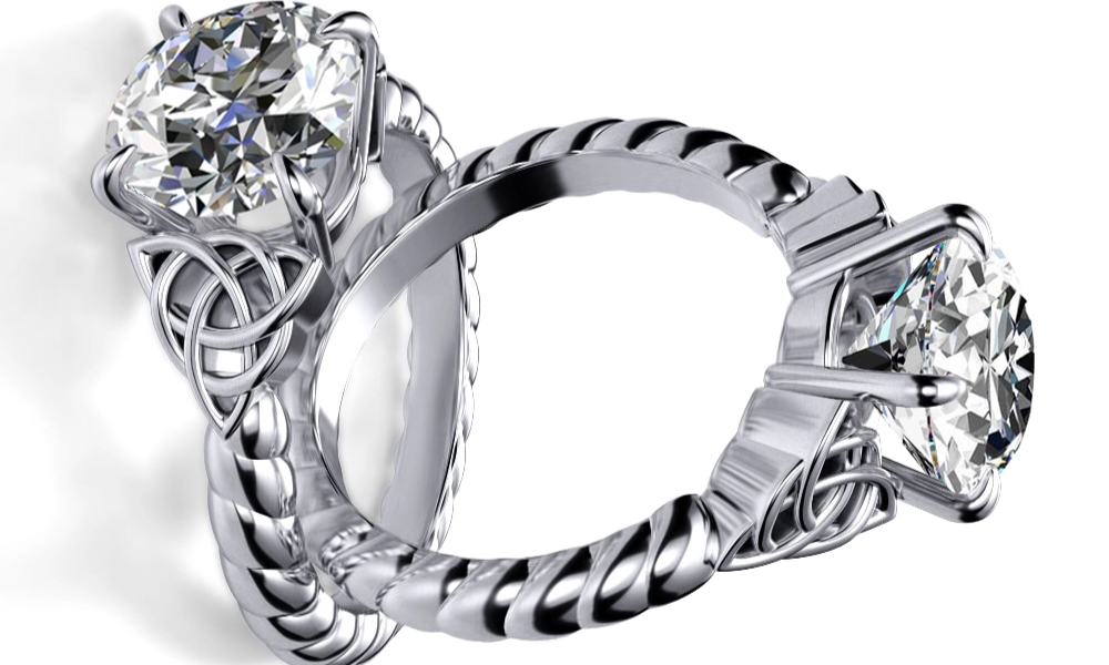 Celtic knot diamond ring